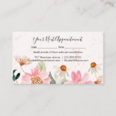 Garden Flowers Hair Stylist Salon Makeup Appointment Card (Back)
