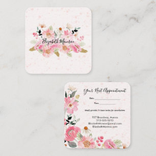Garden Flowers Hair Stylist Salon Makeup Appointment Card