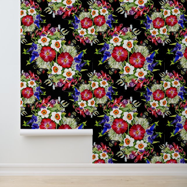 Garden Flowers Narcissus Foliage White Red Wallpaper (Application)