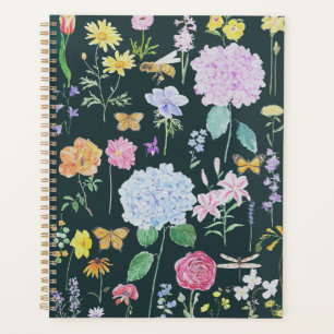 garden flowers  oil painting  green planners 