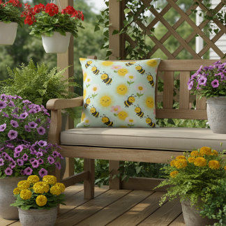 Garden Flowers Outdoor Pillow