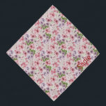 Garden Flowers Pattern Personalized Pet Name Pet Bandana<br><div class="desc">A pretty floral pattern,  personalized with your pet's name. Decorated with girly pink and purple pastel watercolors,  this bandana will look stunning on your pet. Treat yourself to a matching scarf,  with your own name!</div>