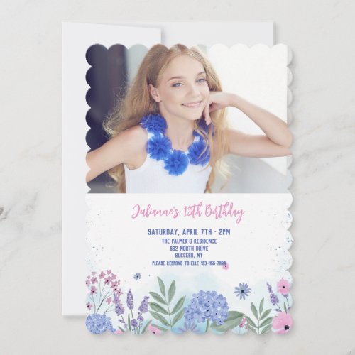 Garden Flowers Photo Invitation