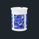 GARDEN FLOWERS PITCHER<br><div class="desc">A watercolor of a beautiful vibrant blue hydrangea.</div>