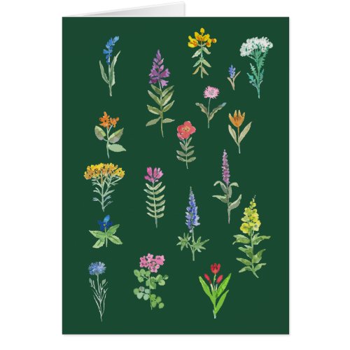 garden flowers postcard