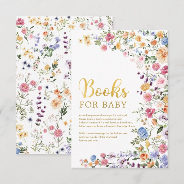 Garden Flowers Spring Wildflower Books for Baby Enclosure Card (Front/Back)