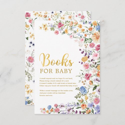 Garden Flowers Spring Wildflower Books for Baby Enclosure Card