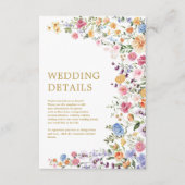 Garden Flowers Spring Wildflower Wedding Details Enclosure Card | Zazzle