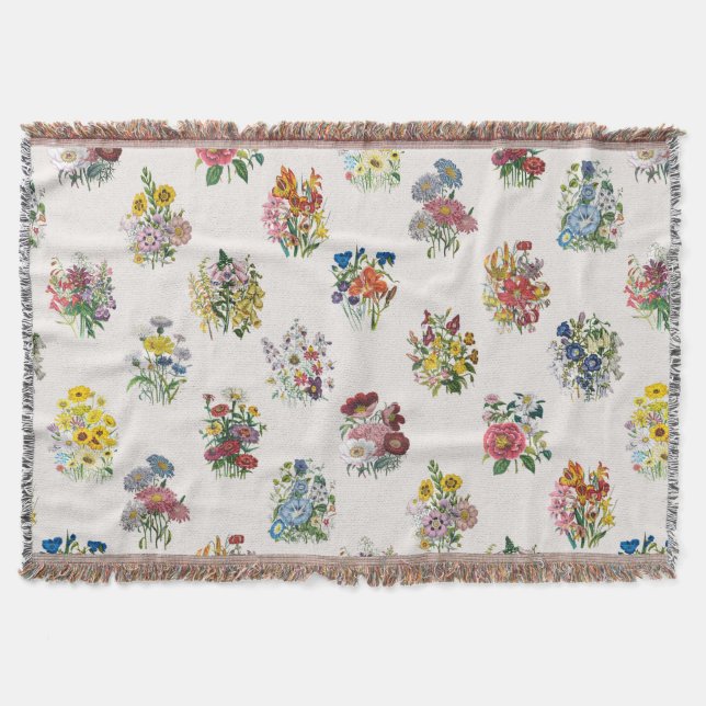 Garden flowers throw blanket (Front)