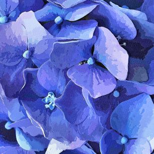 Elegant Blue Hydrangea, White Post-it Notes