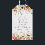 Garden Flowers Watercolor Bridal Shower Personal Gift Tags<br><div class="desc">Looking for a modern and elegant bridal shower gift tag? Look no further than this stunning Elegant Garden Flowers Watercolor Bridal Shower Personal Gift Tag. Featuring airy watercolor garden flowers in shades of dusty blue, pink, gold, white and earthy mustard burnt orange tones. The modern english roundhand copperplate calligraphy adds...</div>