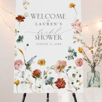 Garden Flowers Watercolor Bridal Shower Welcome