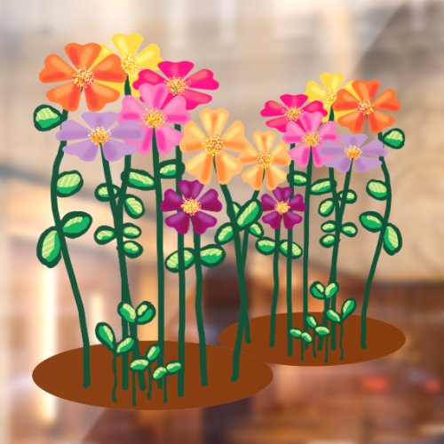 Garden flowers Window Cling