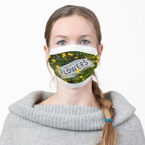Garden flowers with flower sign Face Mask