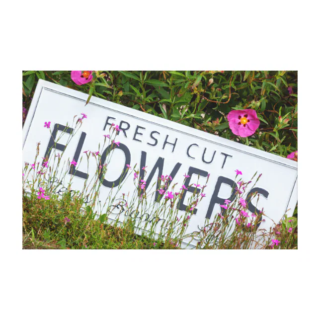 Garden flowers with fresh cut flower sign 0718 Zazzle