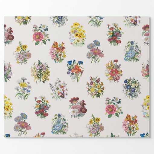 Garden flowers wrapping paper | Zazzle