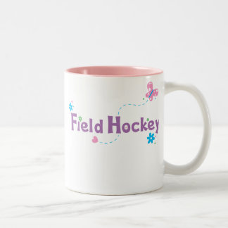 Garden Flutter Field Hockey Two-Tone Coffee Mug
