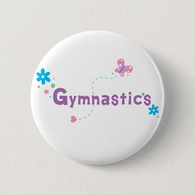 Garden Flutter Gymnastics Pinback Button (Front)