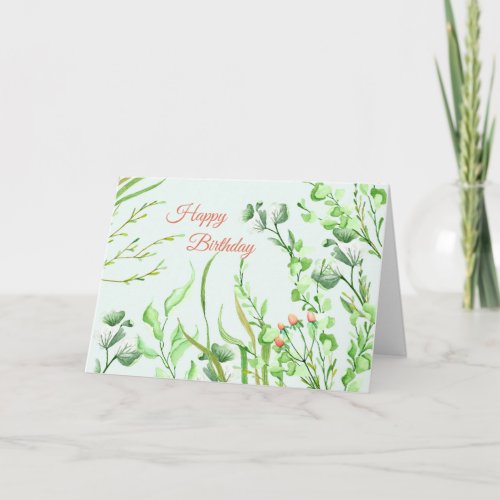 Garden Foliage Birthday Card