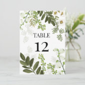 Garden Foliage Botanical Greenery Table Number (Standing Front)