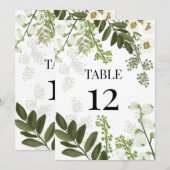 Garden Foliage Botanical Greenery Table Number (Front/Back)