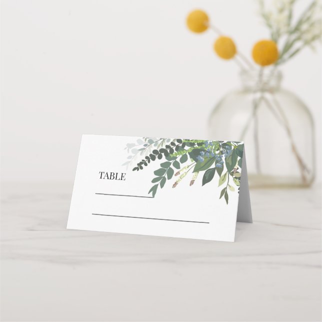 Garden Foliage Nature Greenery Wedding  Place Card (Front)