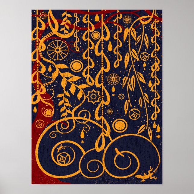Garden for Gustav Art Nouveau Abstract Poster (Front)