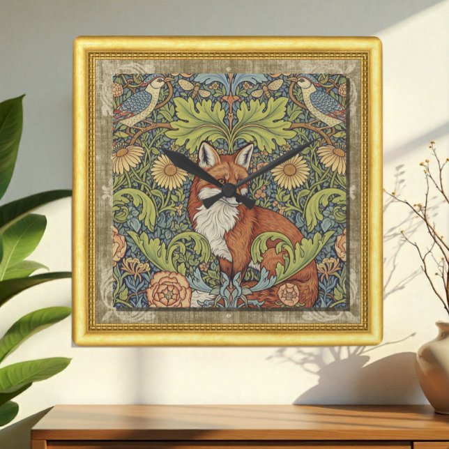 Garden Fox, Art Nuovo W. Morris, Framed Clock (Creator Uploaded)