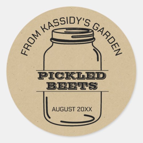 Garden Fresh Canning Classic Round Sticker