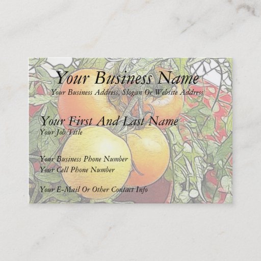 Customizable Garden Fresh Heirloom Tomatoes Business Cards