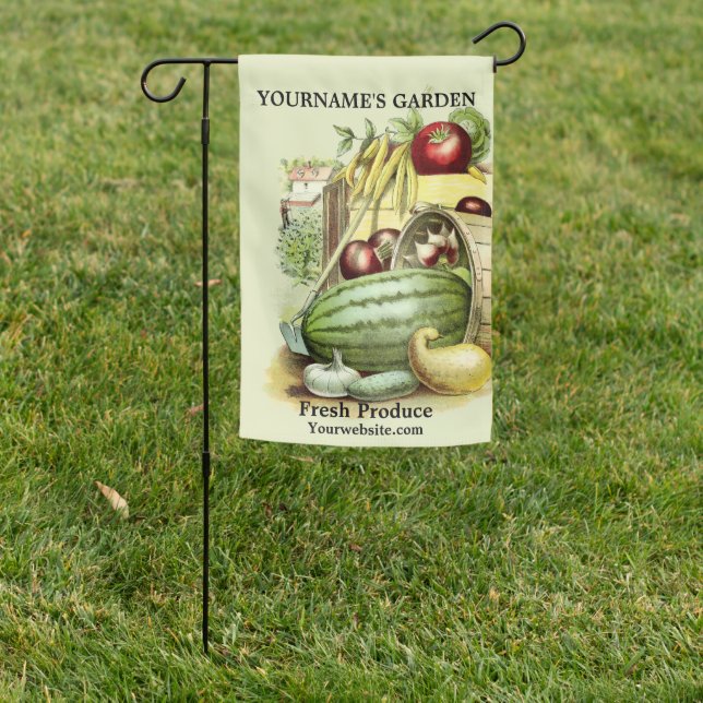 Garden Fresh Produce Template Garden Flag (In SItu)