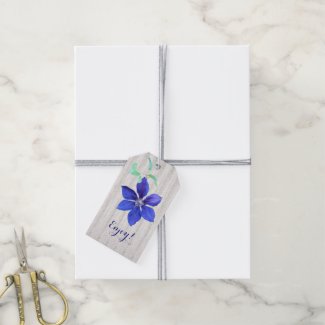 Garden Fresh Purple Clematis Flowers Gift Tags