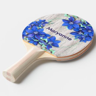 Garden Fresh Purple Clematis Flowers Ping Pong Paddle