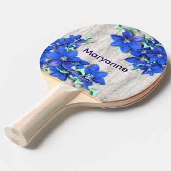 Garden Fresh Purple Clematis Flowers Ping Pong Paddle by anuradesignstudio at Zazzle