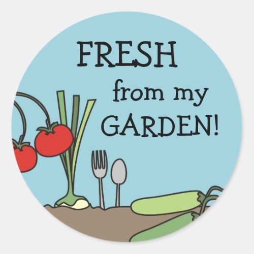 garden fresh vegetables cooking kitchen gift ta classic round sticker