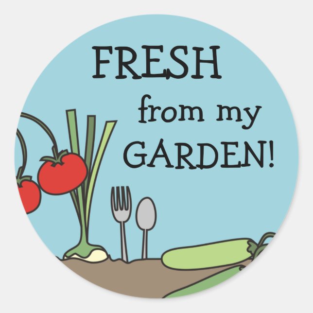 garden fresh vegetables cooking kitchen gift ta... classic round sticker (Front)