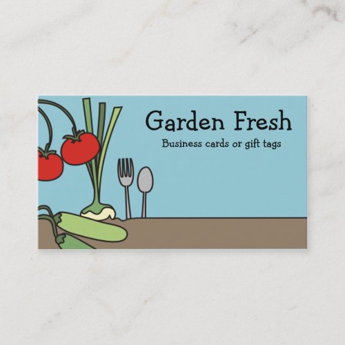 garden fresh vegetables vegan cooking business ... business card template