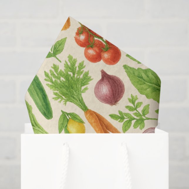 Garden-Fresh Veggies Tissue — Medium | Cream  Tissue Paper (Gift Bag)
