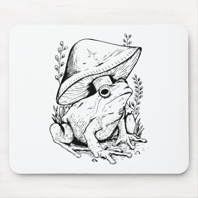 Garden Frog under a Mushroom Mouse Pad (Front)
