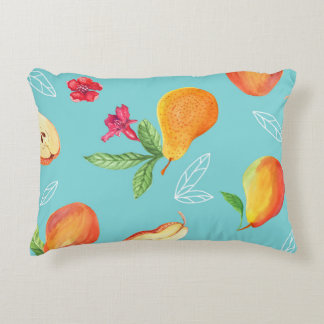 Garden Fruits: Watercolor Blue. Accent Pillow