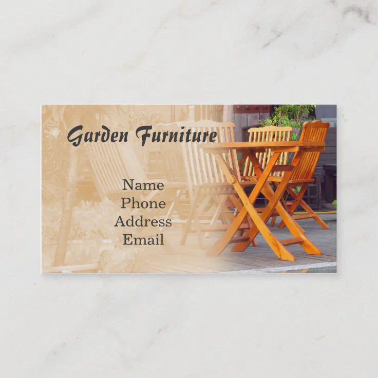 Garden Furniture Business Card Zazzle