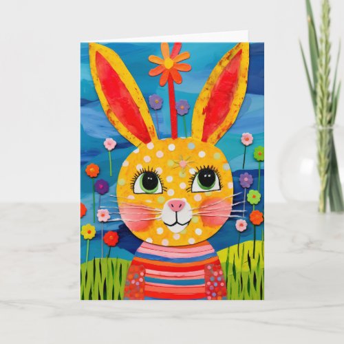 Garden Gala Bunny Cute Kids Birthday Card