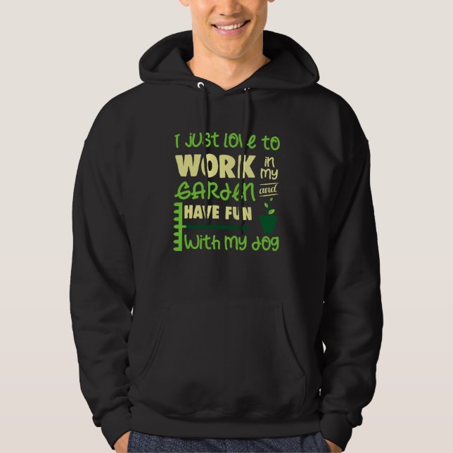 Garden gardener dog holder gardening hoodie (Front)