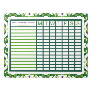 Garden Gardening Growing Weekly Tracker Planner Notepad