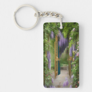 Garden Gate and Wisteria Keychain