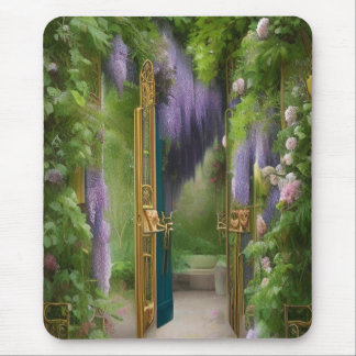 Garden Gate and Wisteria Mouse Pad