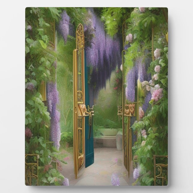 Garden Gate and Wisteria  Plaque (Front)