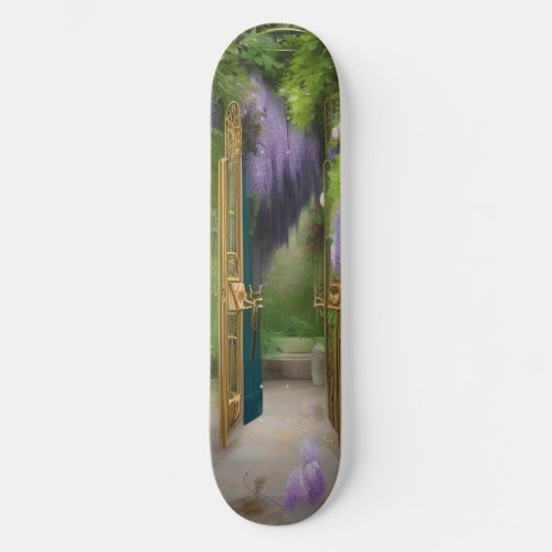 Garden Gate and Wisteria Skateboard