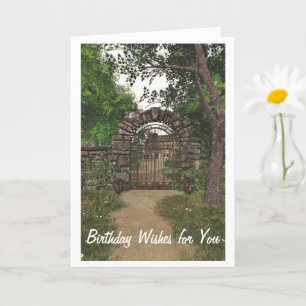 Garden Gate Birthday Card