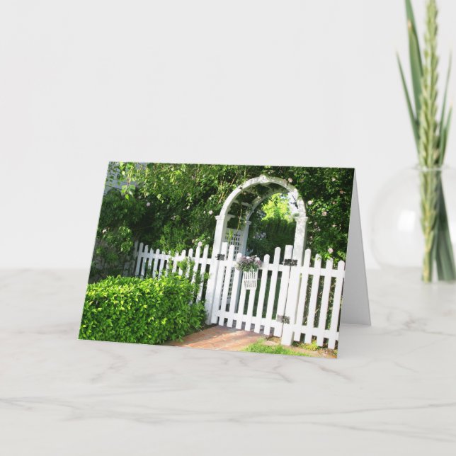 Garden Gate Greeting Card (Front)